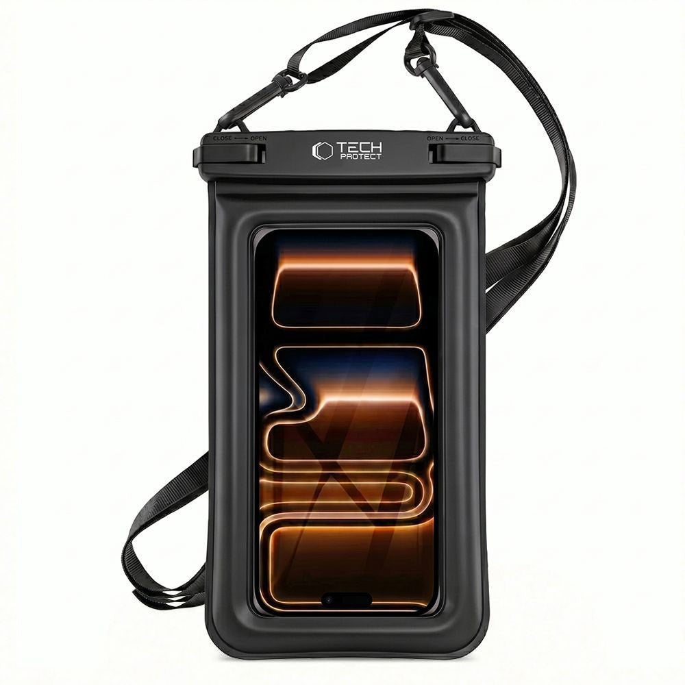 Tech-Protect Flydende Vandtæt Etui - Maks.: 185 x 110mm - Sort