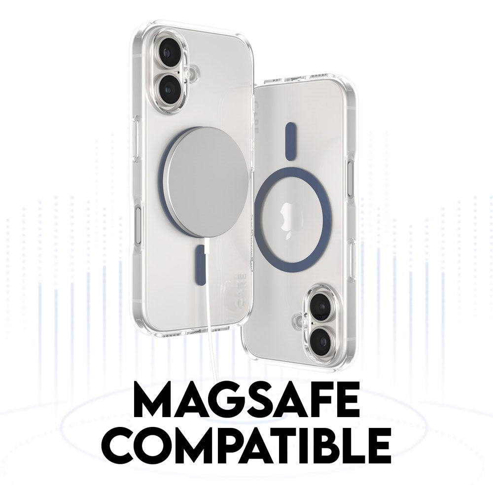 CARE by PanzerGlass iPhone 16 FLAGSHIP Urban Combat Cover - MagSafe Kompatibel - Transparent / Coronet Blue