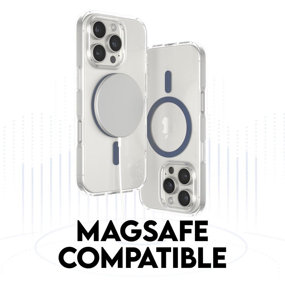 CARE by PanzerGlass iPhone 16 Pro FLAGSHIP Urban Combat Cover - MagSafe Kompatibel - Transparent / Coronet Blue