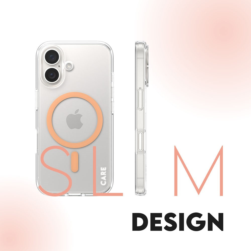 CARE by PanzerGlass iPhone 16 FLAGSHIP Urban Combat Cover - MagSafe Kompatibel - Transparent / Peach Fuzz