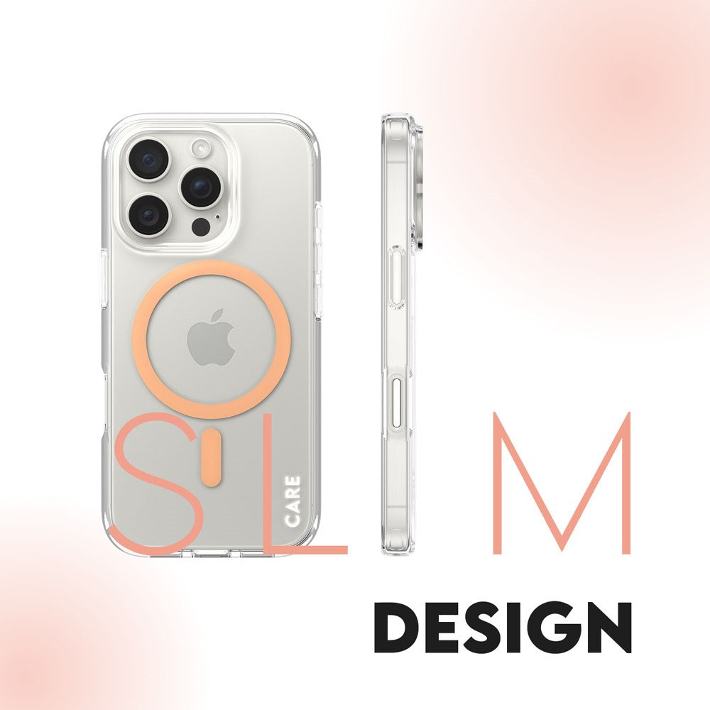 CARE by PanzerGlass iPhone 16 Pro FLAGSHIP Urban Combat Cover - MagSafe Kompatibel - Transparent / Peach Fuzz
