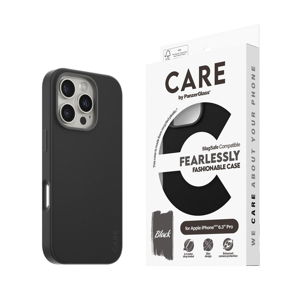 CARE by PanzerGlass iPhone 16 Pro FASHION Fearlessly Fashionable Cover - MagSafe Kompatibel - Black