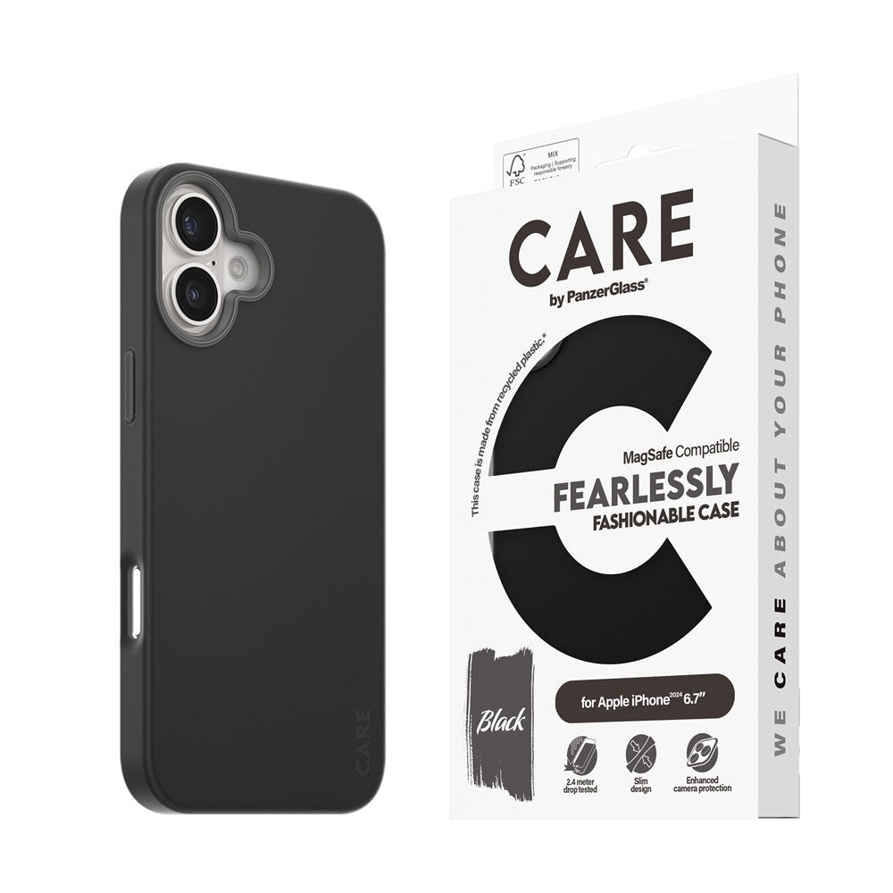 CARE by PanzerGlass iPhone 16 Plus FASHION Fearlessly Fashionable Cover - MagSafe Kompatibel - Black