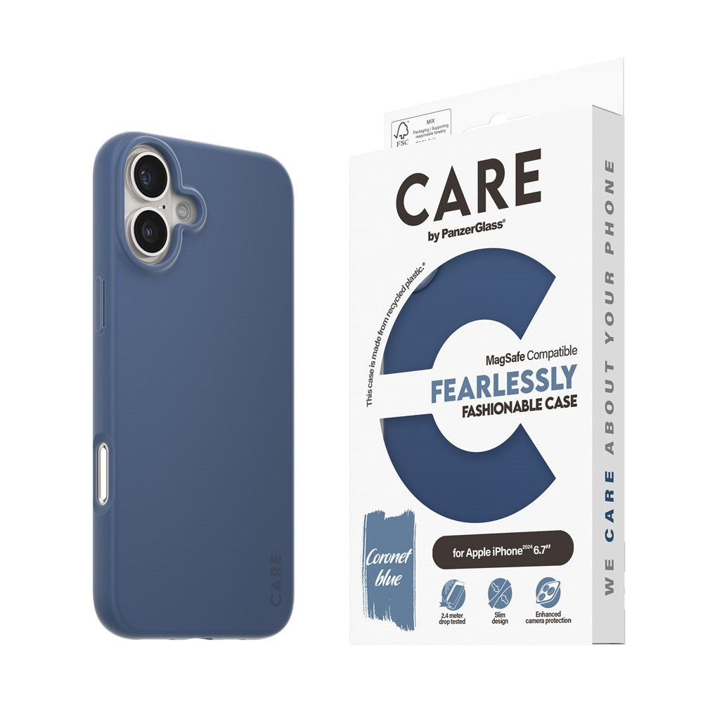 CARE by PanzerGlass iPhone 16 Plus FASHION Fearlessly Fashionable Cover - MagSafe Kompatibel - Coronet Blue