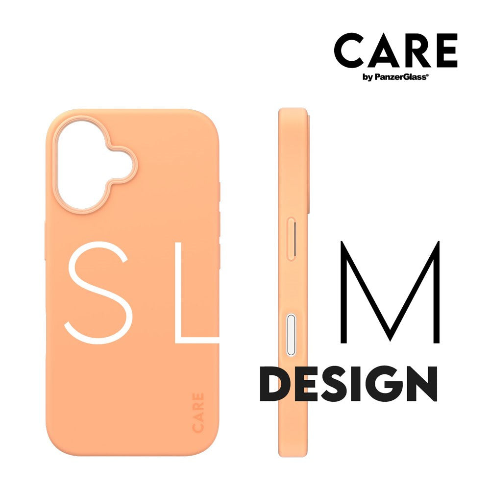 CARE by PanzerGlass iPhone 16 FASHION Fearlessly Fashionable Cover - MagSafe Kompatibel - Peach Fuzz