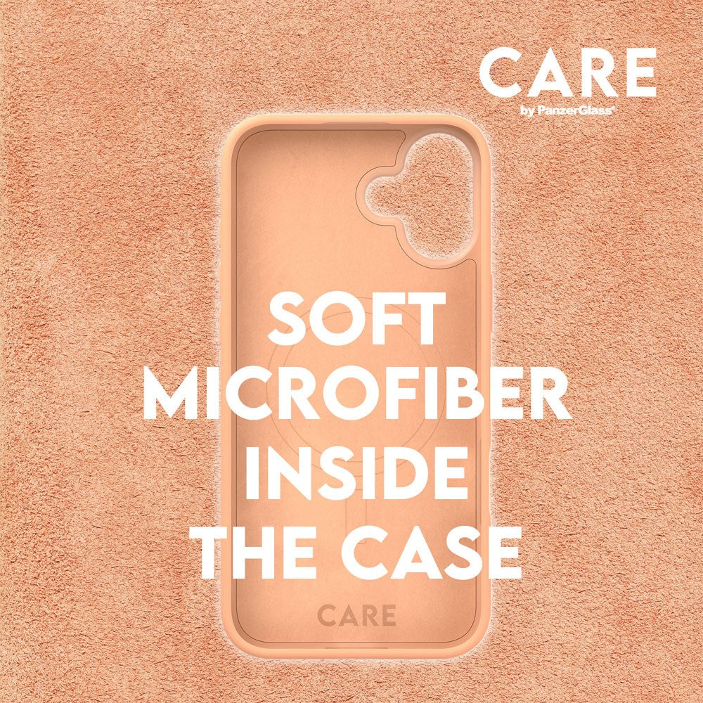 CARE by PanzerGlass iPhone 16 FASHION Fearlessly Fashionable Cover - MagSafe Kompatibel - Peach Fuzz