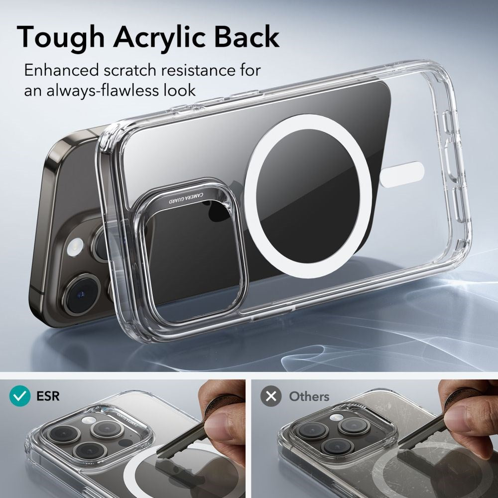 iPhone 15 Pro Max ESR Classic Hybrid Halolock Bagside Cover - MagSafe Kompatibel - Gennemsigtig