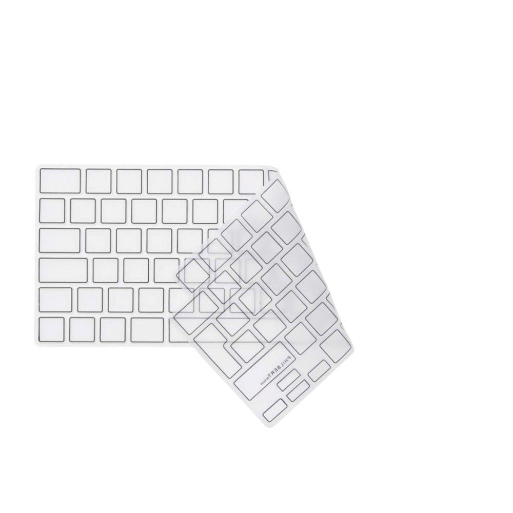 Philbert MacBook Pro 14" / 16" M5-M1 (2026-2021) Keyboard Silikone Cover m. Dansk Tastatur - Transparent / Black