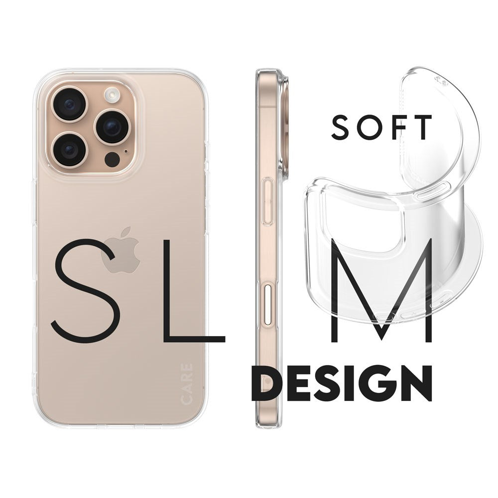 CARE by PanzerGlass iPhone 16 Pro FASHION X-Ray Soft Basic Bagside Cover - Transparent