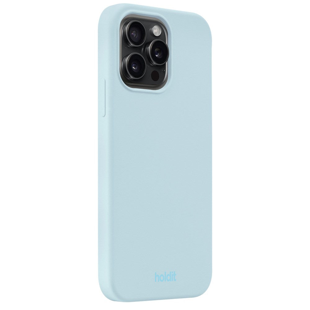 Holdit iPhone 15 Pro Max Soft Touch Silikone Cover -
Mineral Blue