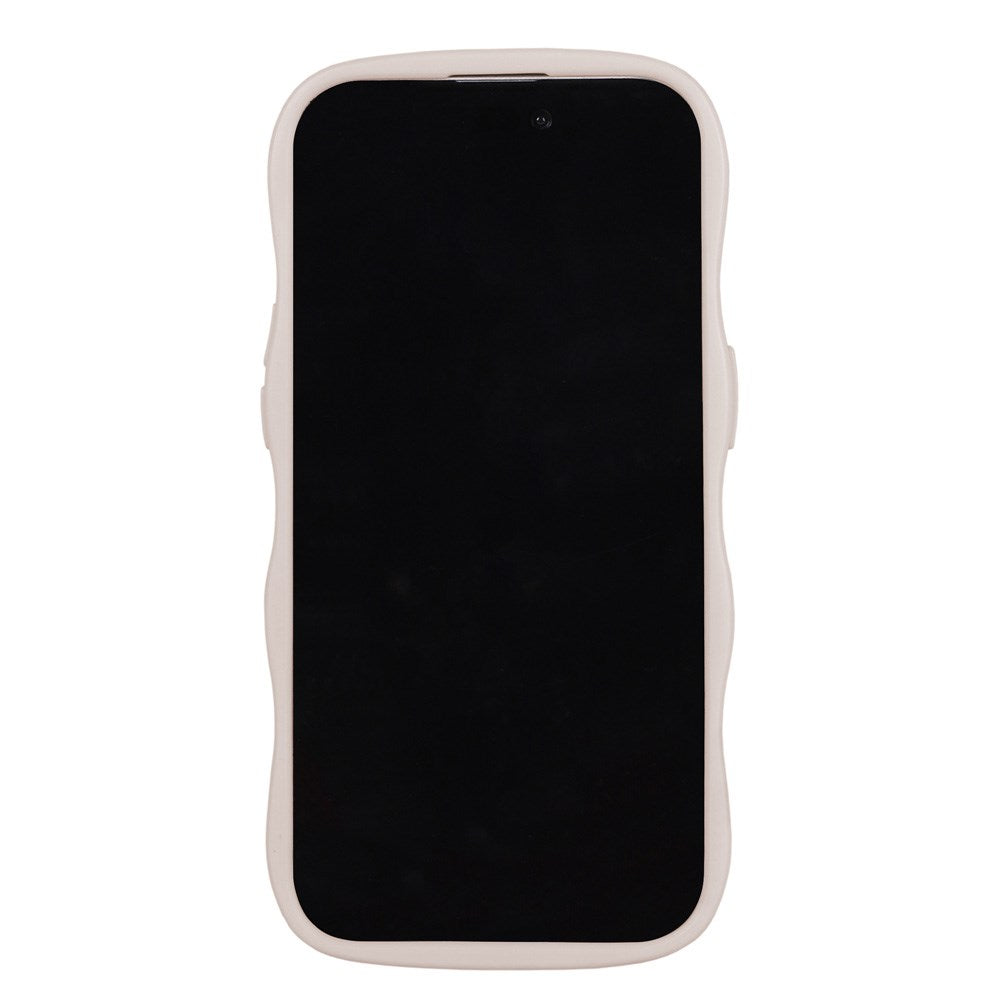 Holdit iPhone 15 Pro Wavy Cover - Light Beige / Transparent