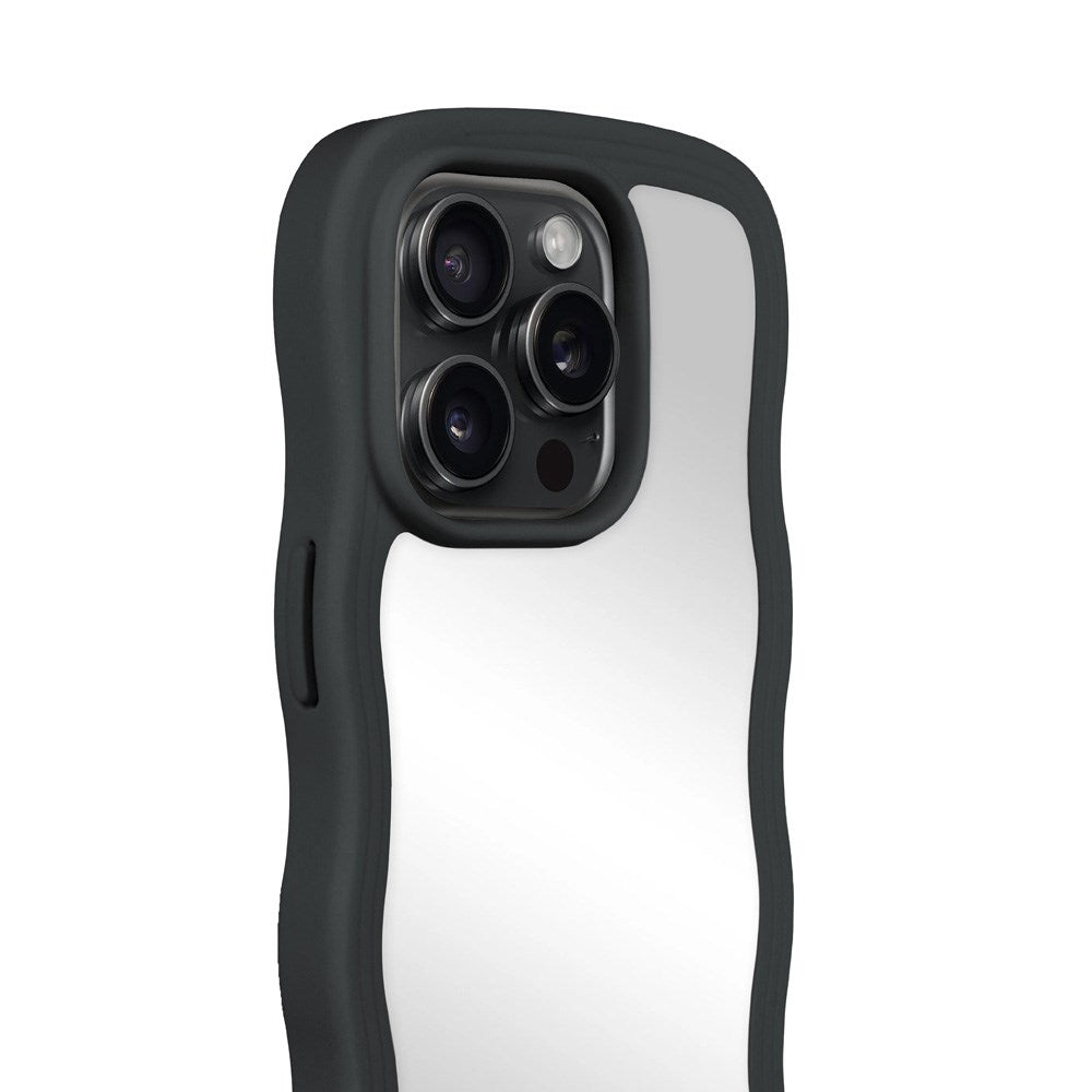 Holdit iPhone 14 Pro Wavy Cover - Black / Mirror