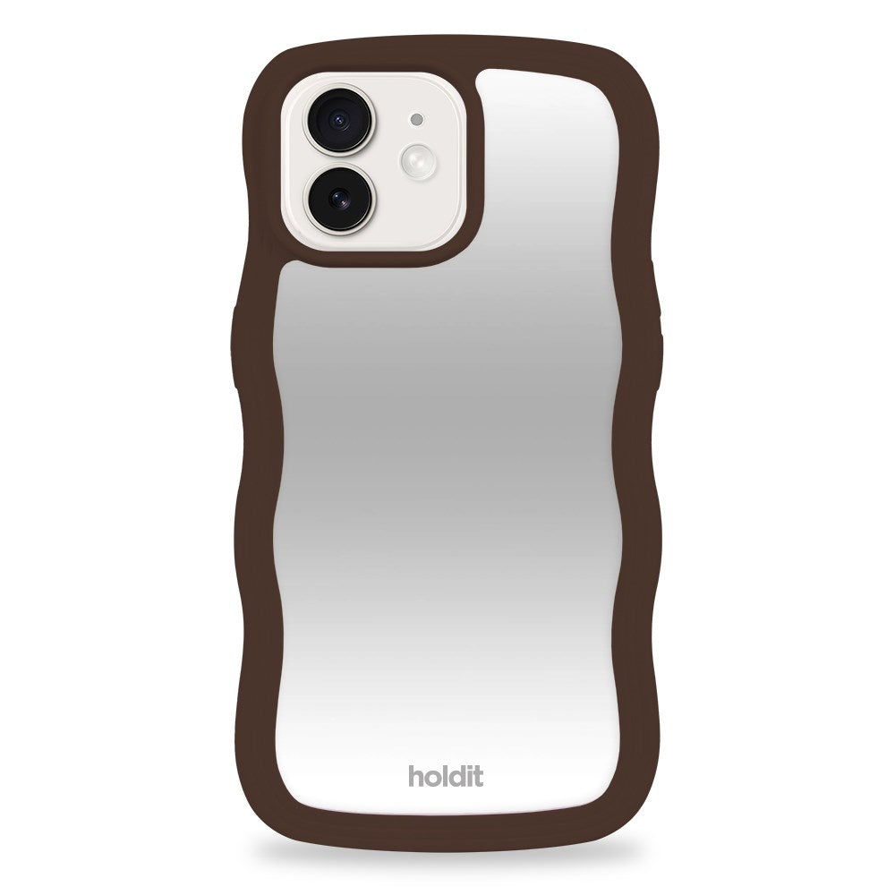 Holdit iPhone 15 / 14 / 13 Wavy Cover - Chocolate / Mirror