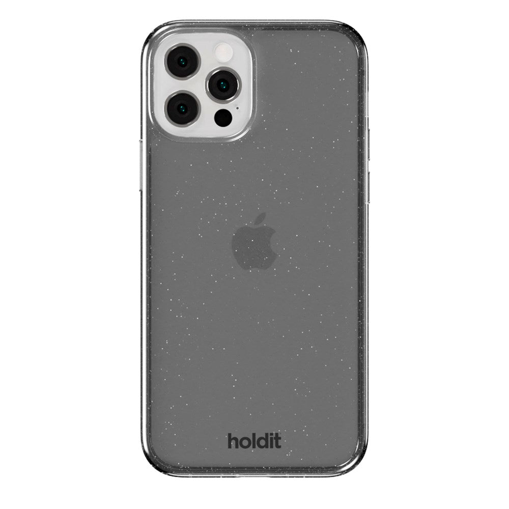 iPhone 12 / 12 Pro Holdit Glitter Mobil Cover - Sort