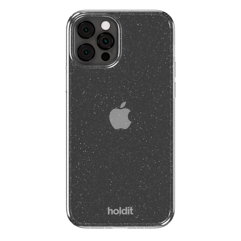 iPhone 12 / 12 Pro Holdit Glitter Mobil Cover - Hvid