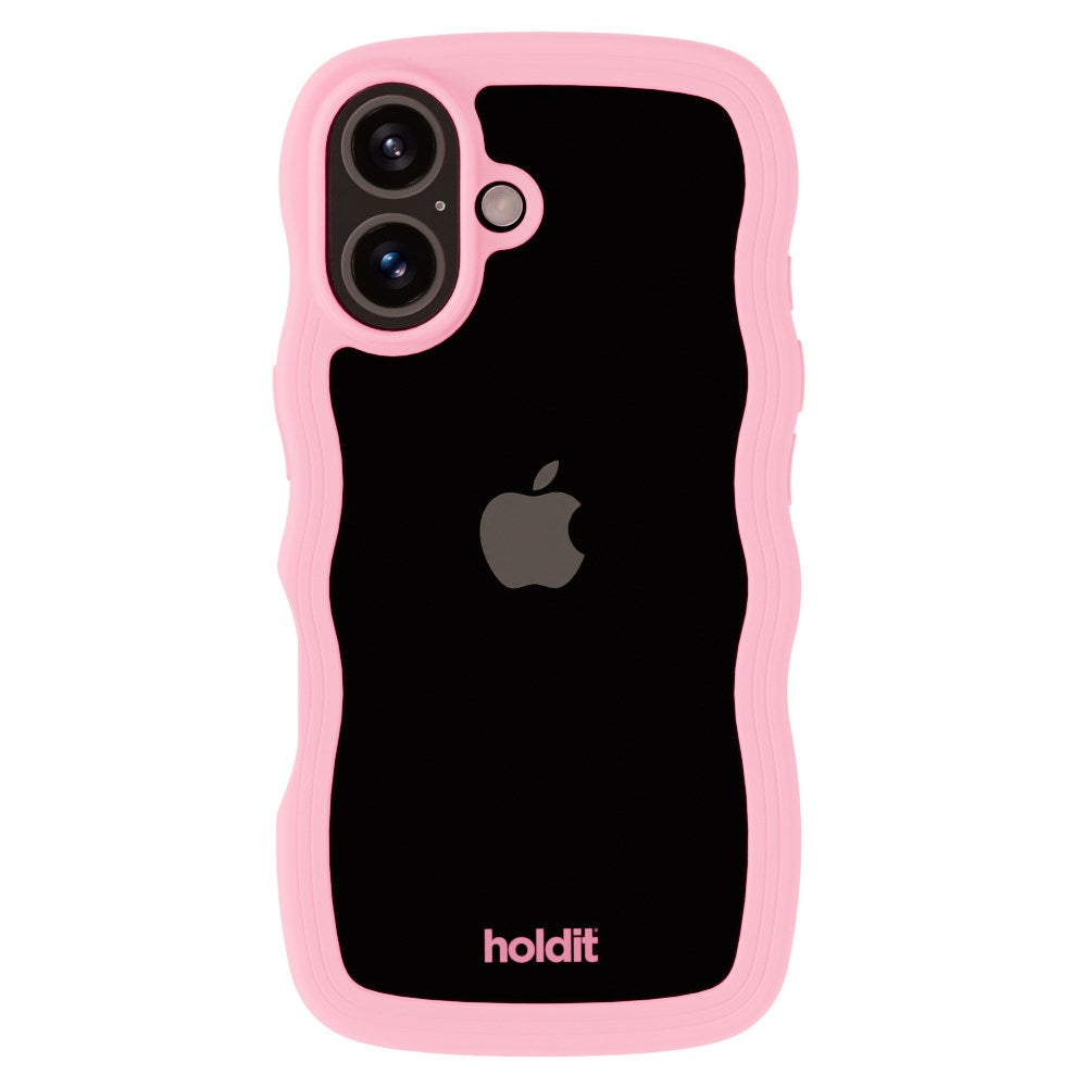 Holdit iPhone 16 Plus Wavy Cover - Plus Pink/Transparent