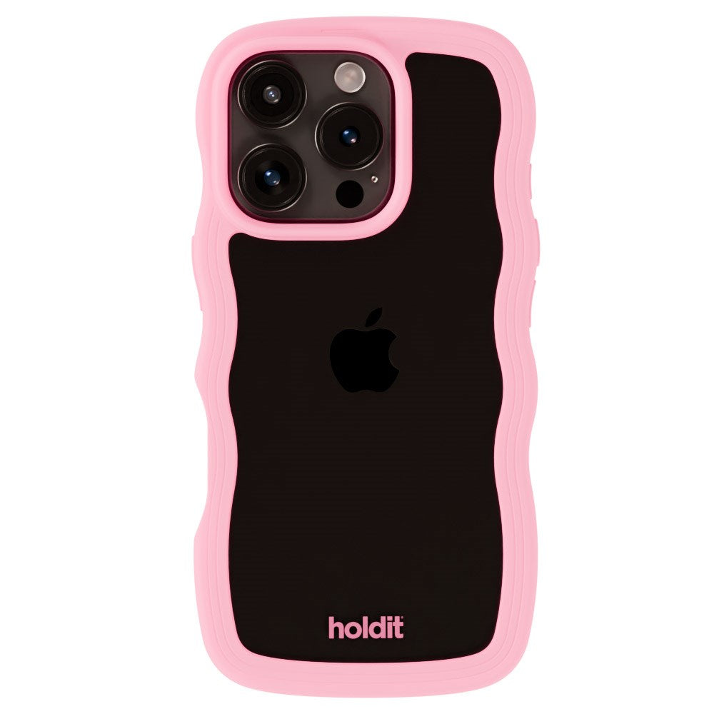 Holdit iPhone 16 Pro Wavy Cover - Pink / Transparent