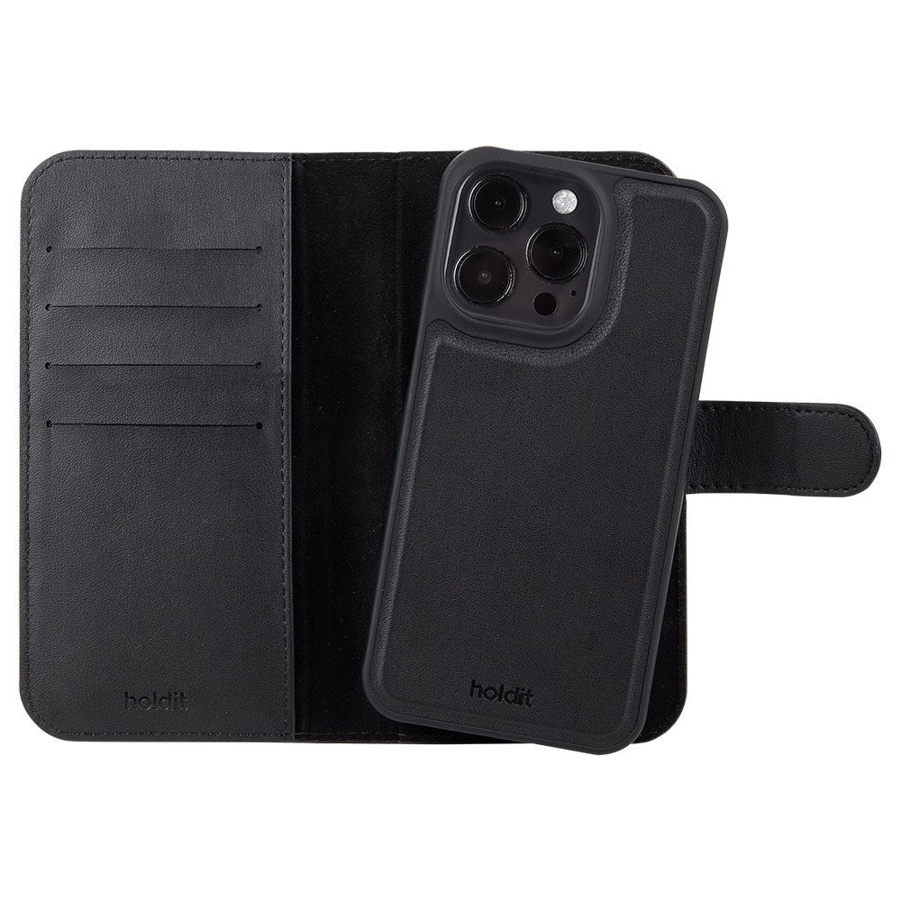 Holdit iPhone 16 Pro Wallet Case Magnet Plus - Flip Cover - Black