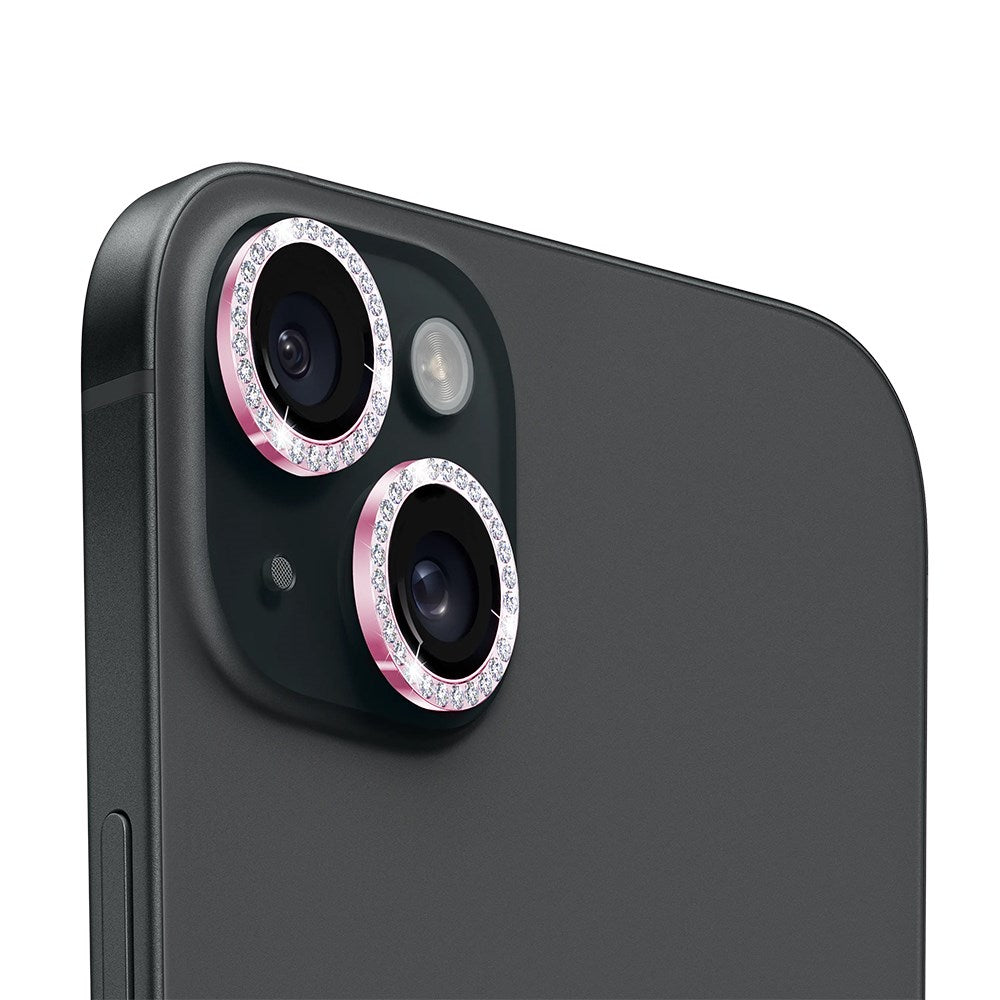 iPhone 14 / 14 Plus Holdit Kamerabeskyttelse - Glitter / Lyserød