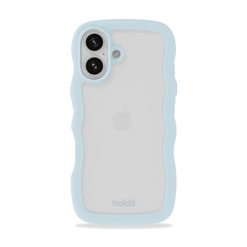 Holdit iPhone 16 Wavy Cover - Mineral Blue / Transparent