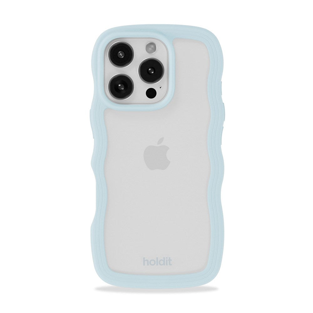 Holdit iPhone 16 Pro Max Wavy Cover - Mineral Blue / Transparent