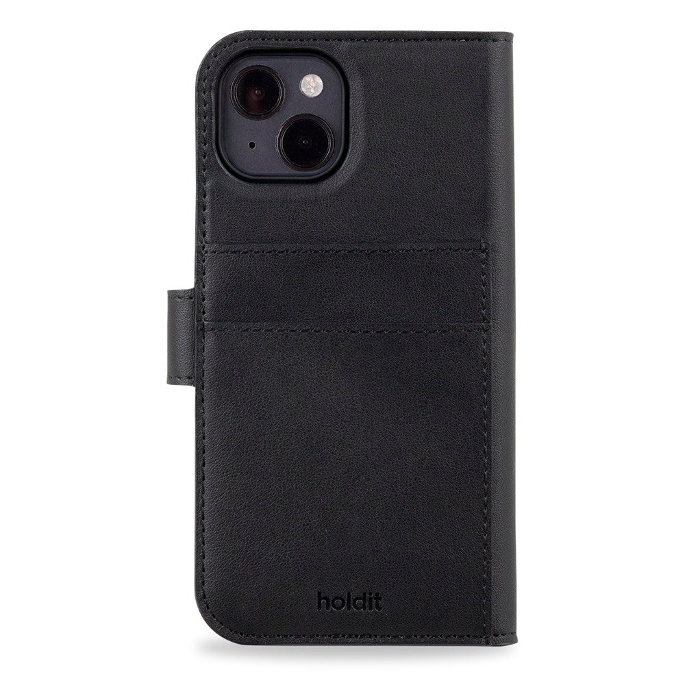 Holdit iPhone 14 / 13 Wallet Case MagSafe Plus - Flip Cover - MagSafe Kompatibel - Black