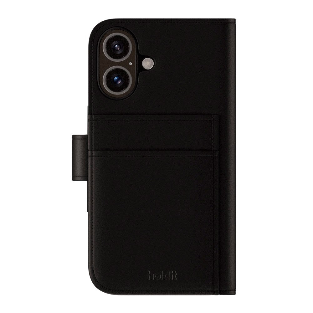 Holdit iPhone 16 Wallet Case MagSafe Plus - Flip Cover - MagSafe Kompatibel - Black