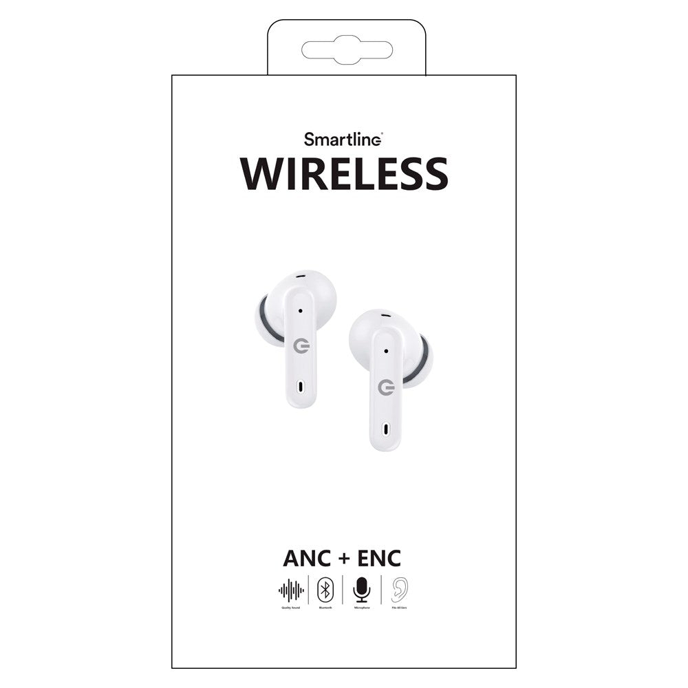 Smartline True Wireless In-Ear Høretelefoner m. Active Noise Cancelling - Hvid