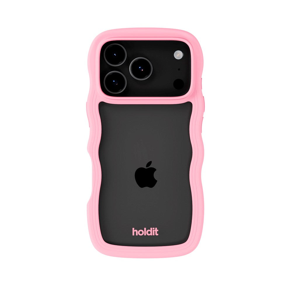 iPhone 17 Pro Holdit Wavy Cover - Pink / Transparent