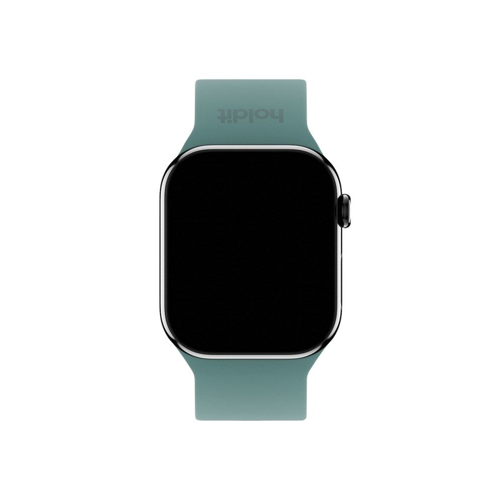 Apple Watch (38/40/SE/41/42mm) Holdit Silikone Rem m. Spændelukning - Moss Green