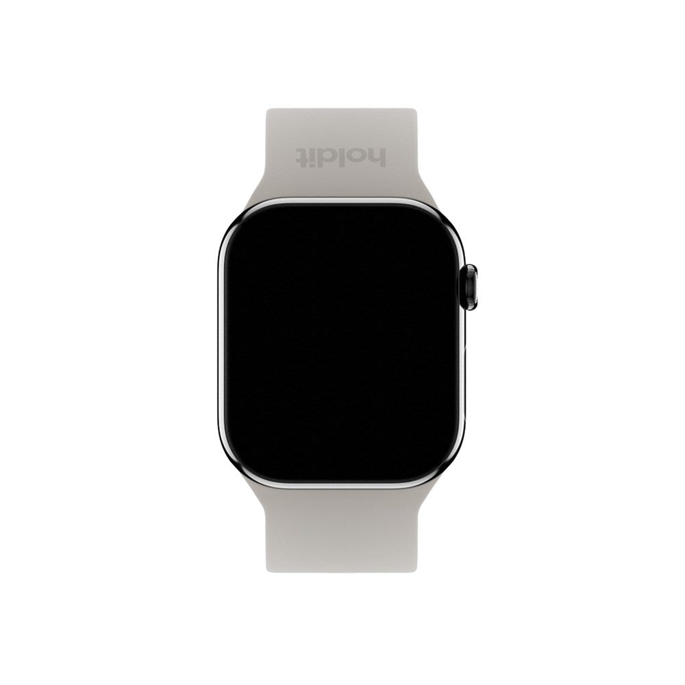 Apple Watch (42/44/SE/45/46/49mm) Holdit Silikone Rem m. Spændelukning - Taupe