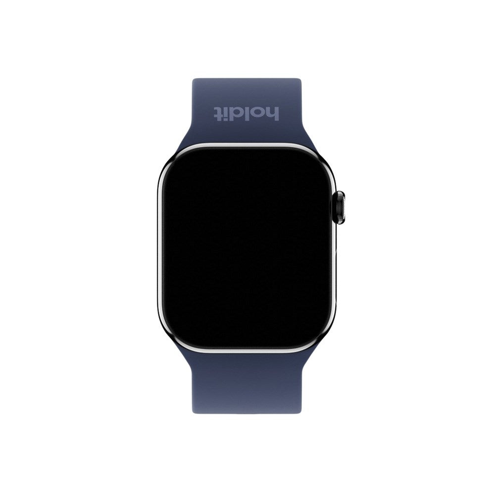 Apple Watch (42/44/SE/45/46/49mm) Holdit Silikone Rem m. Spændelukning - Navy Blue
