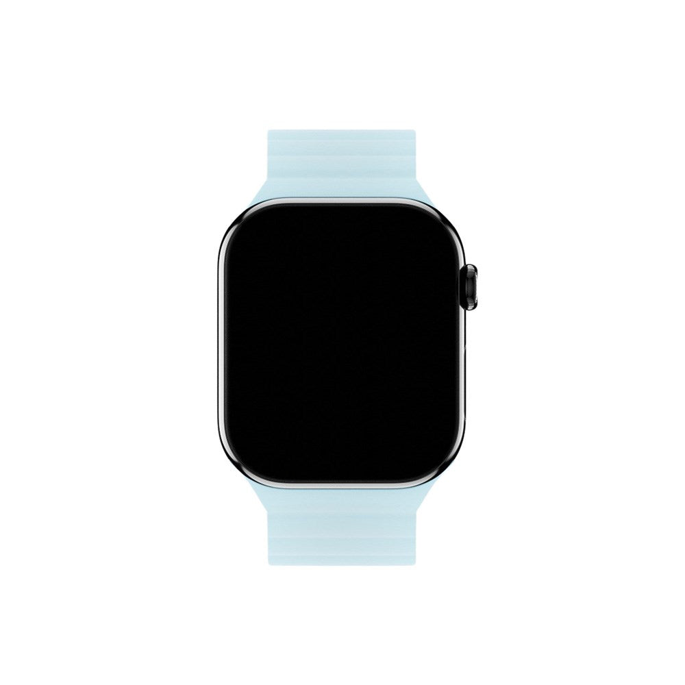 Apple Watch (38/40/SE/41/42mm) Holdit Silikone Rem m. Magnetlukning - Grå / Blå