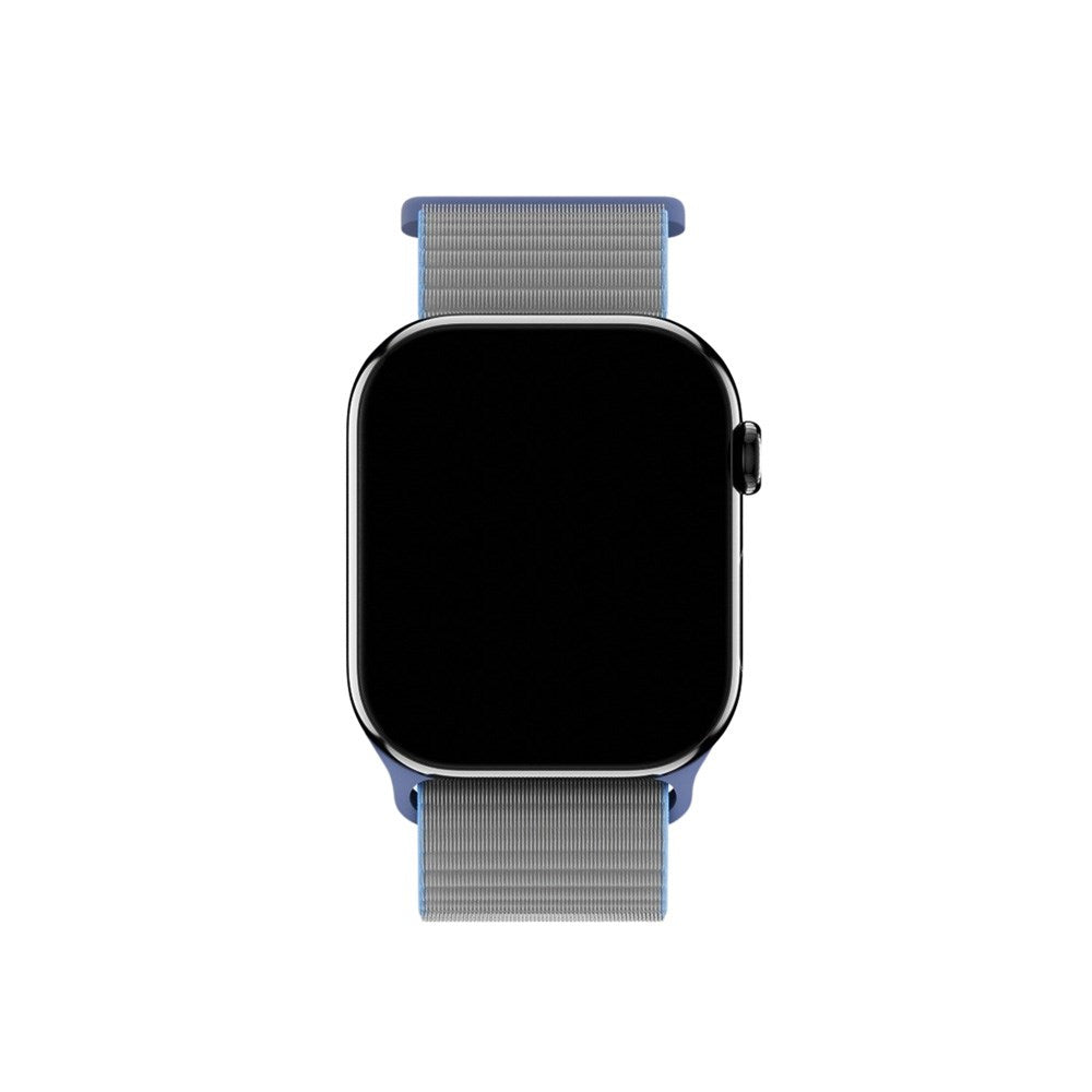 Apple Watch (38/40/SE/41/42mm) Holdit Nylon Rem - Grå / Blå
