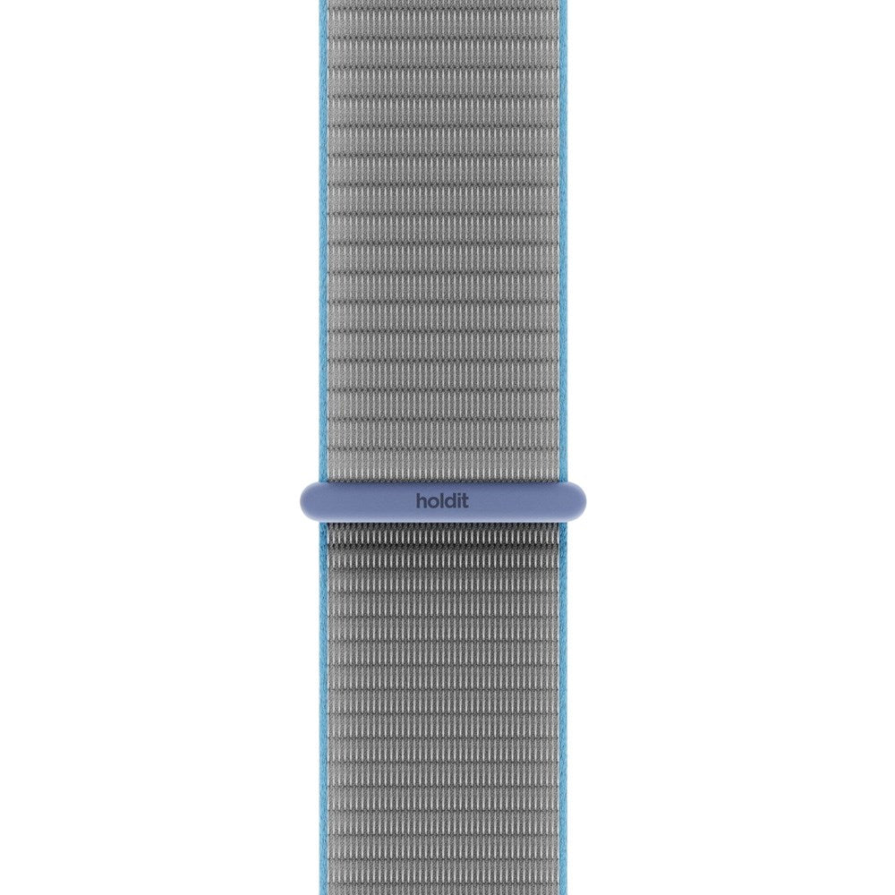 Apple Watch (38/40/SE/41/42mm) Holdit Nylon Rem - Grå / Blå