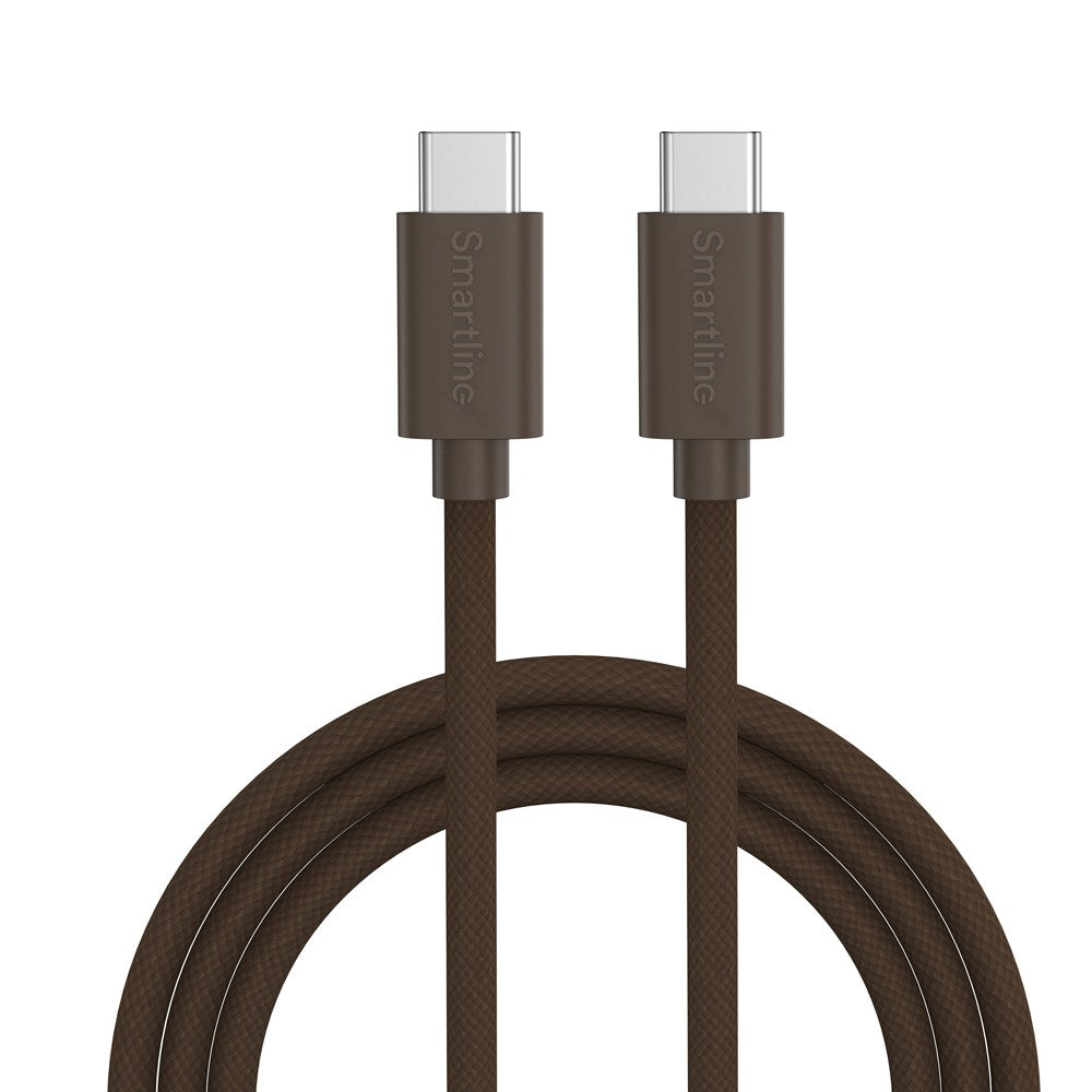 Smartline (60W) USB-C til USB-C Ladekabel - 2 Meter - Mørkebrun