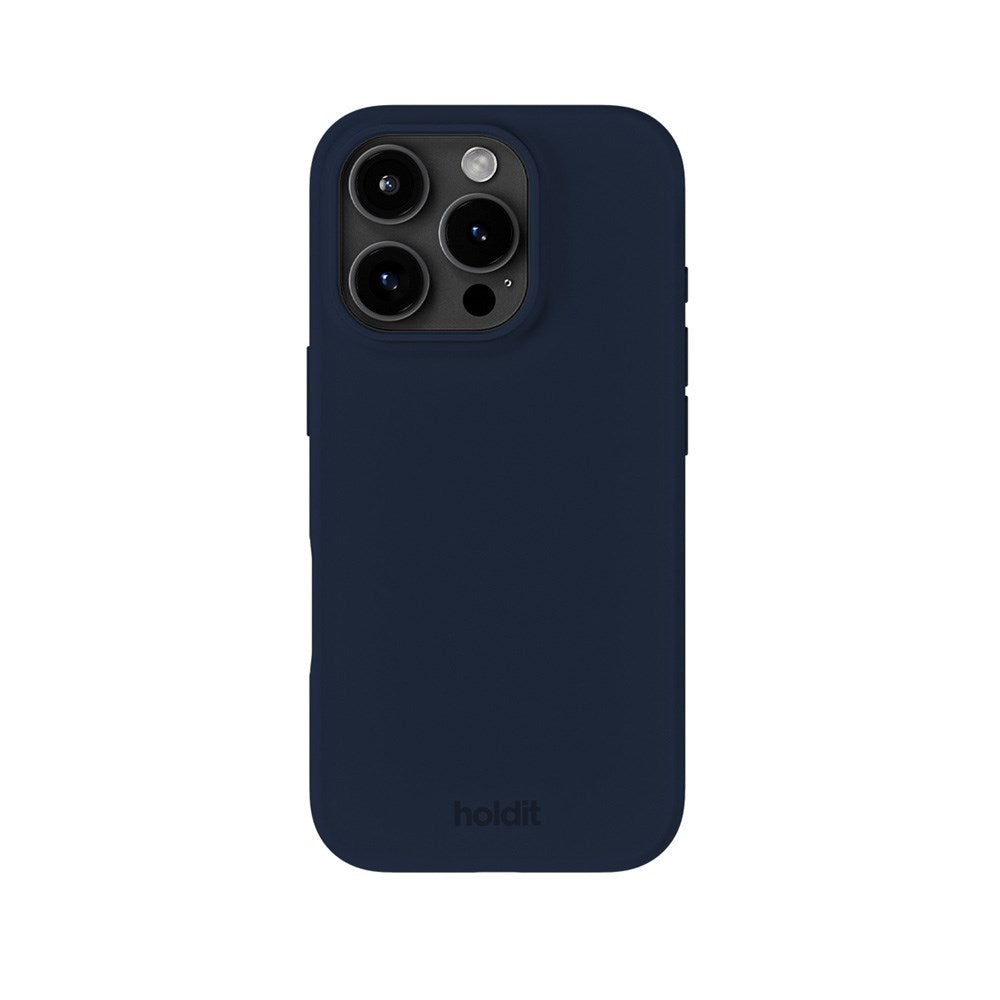 Holdit iPhone 16 Pro Soft Touch Silikone Mobil Cover - Midnight Blue