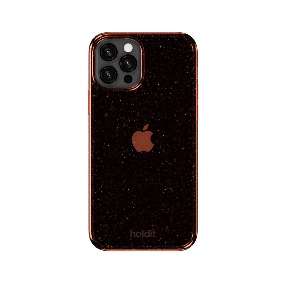 iPhone 12 / 12 Pro Holdit Glitter Cover - Amber