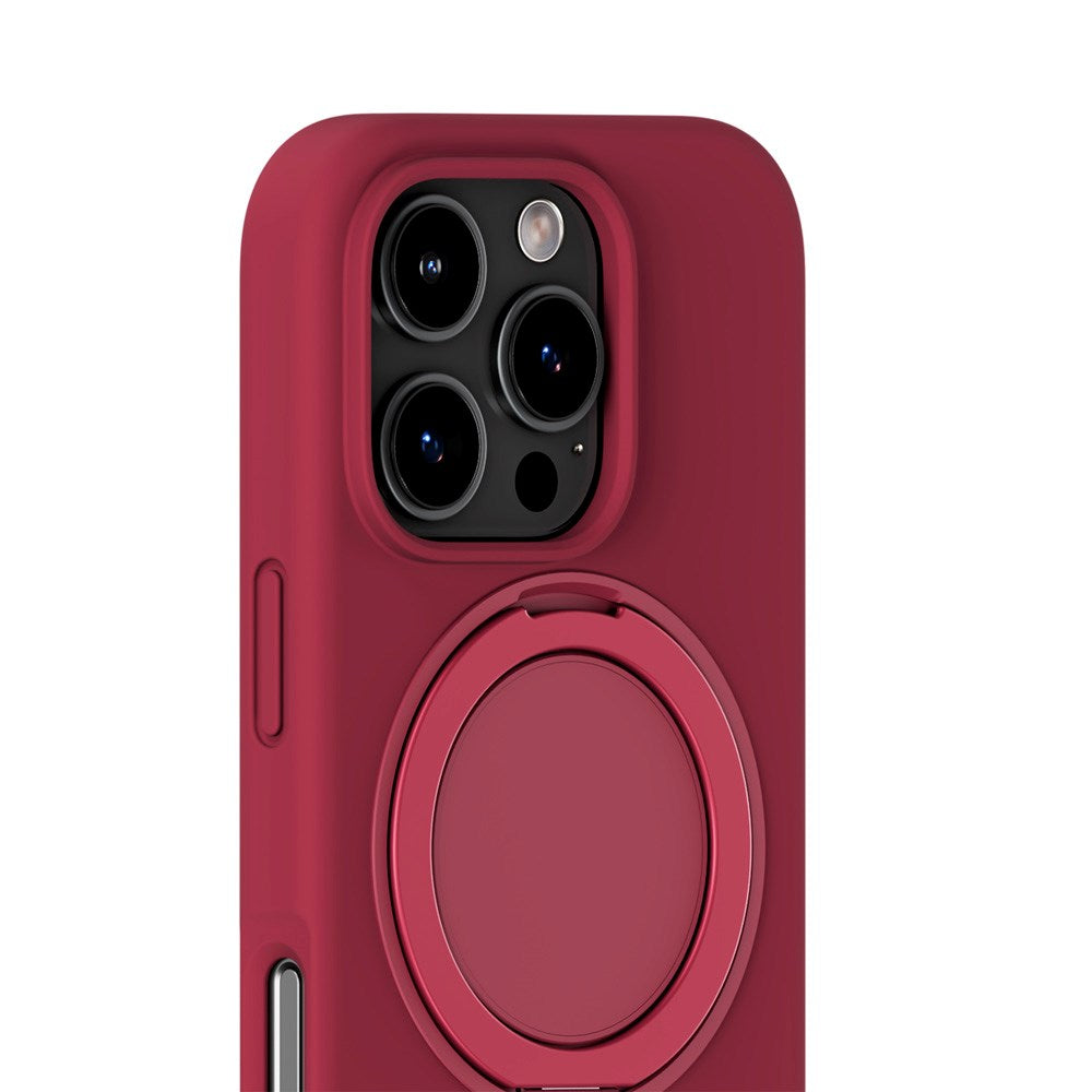 iPhone 16 Pro Holdit Silikone Stand Cover - Red Velvet