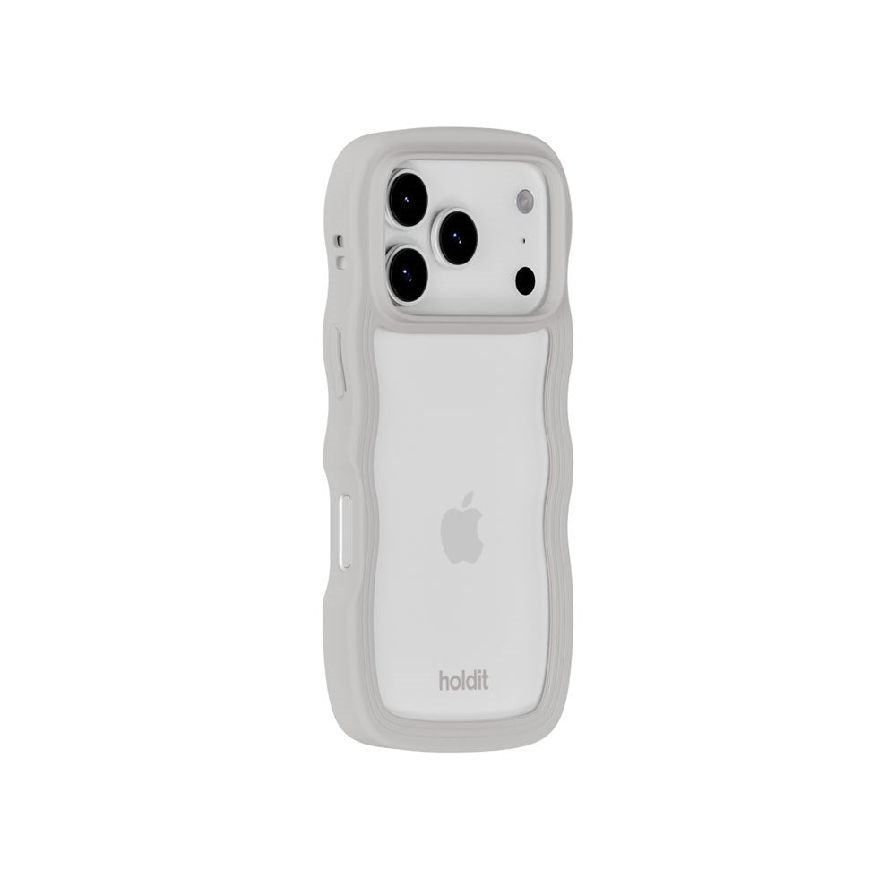iPhone 17 Pro Holdit Wavy Cover - Wool Grey / Transparent