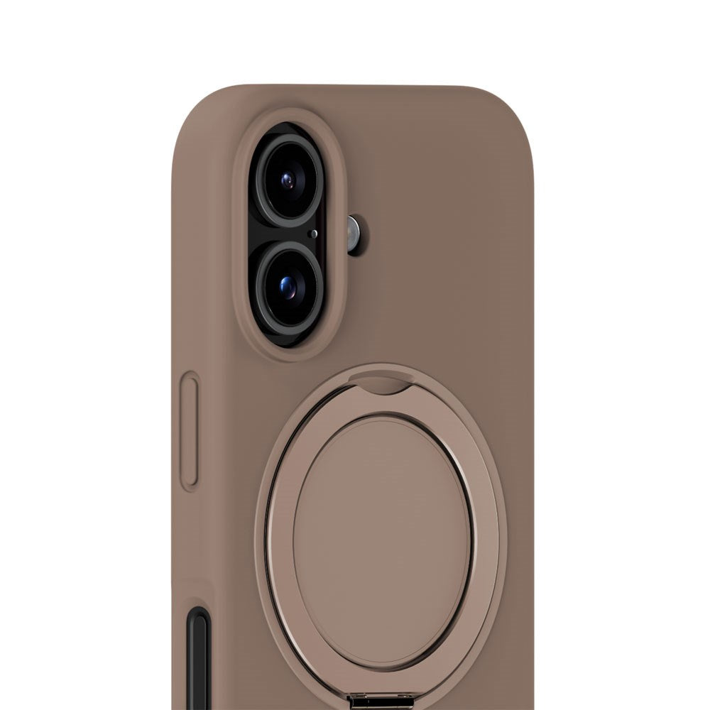 iPhone 16 Holdit Silikone Stand Cover - Mocha Brown
