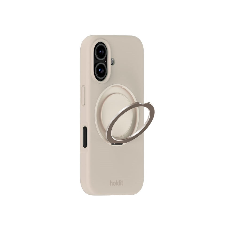 iPhone 16 Holdit Silikone Stand Cover - Light Beige