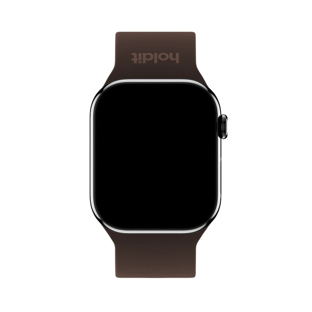 Apple Watch (42/44/SE/45/46/49mm) Holdit Silikone Rem m. Spændelukning - Chocolate
