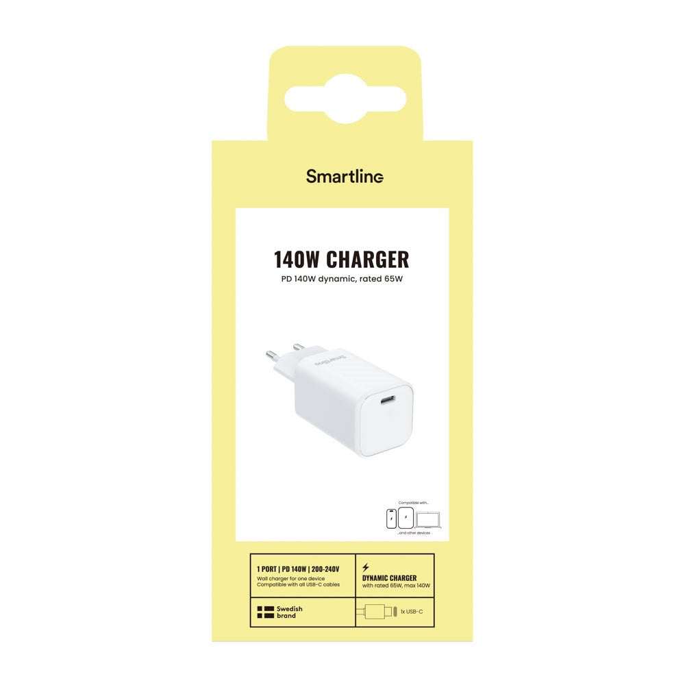 Smartline Vægoplader m. 1x USB-C - 140W - Hvid