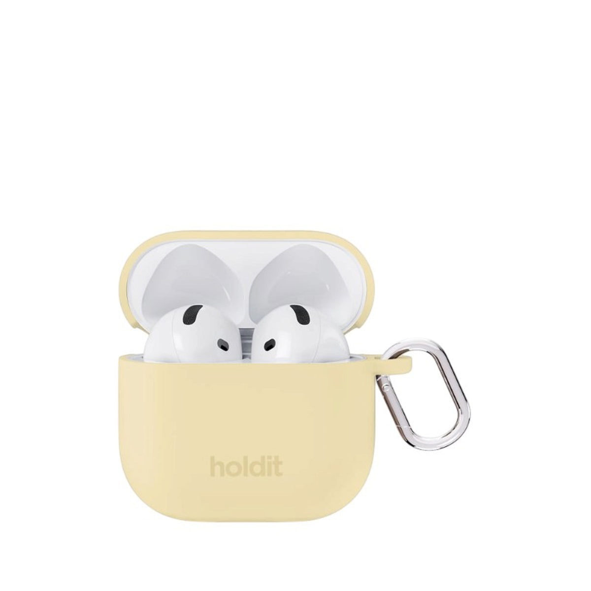 Apple AirPods (5. & 4. Gen.) Holdit Silicone Cover m. Karabinhage - Butter Yellow