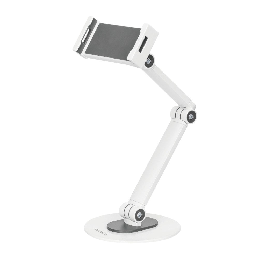 Deltaco Universal Tablet- / Mobilstander til Bord - Mål: 4.7 - 12.9" - Hvid