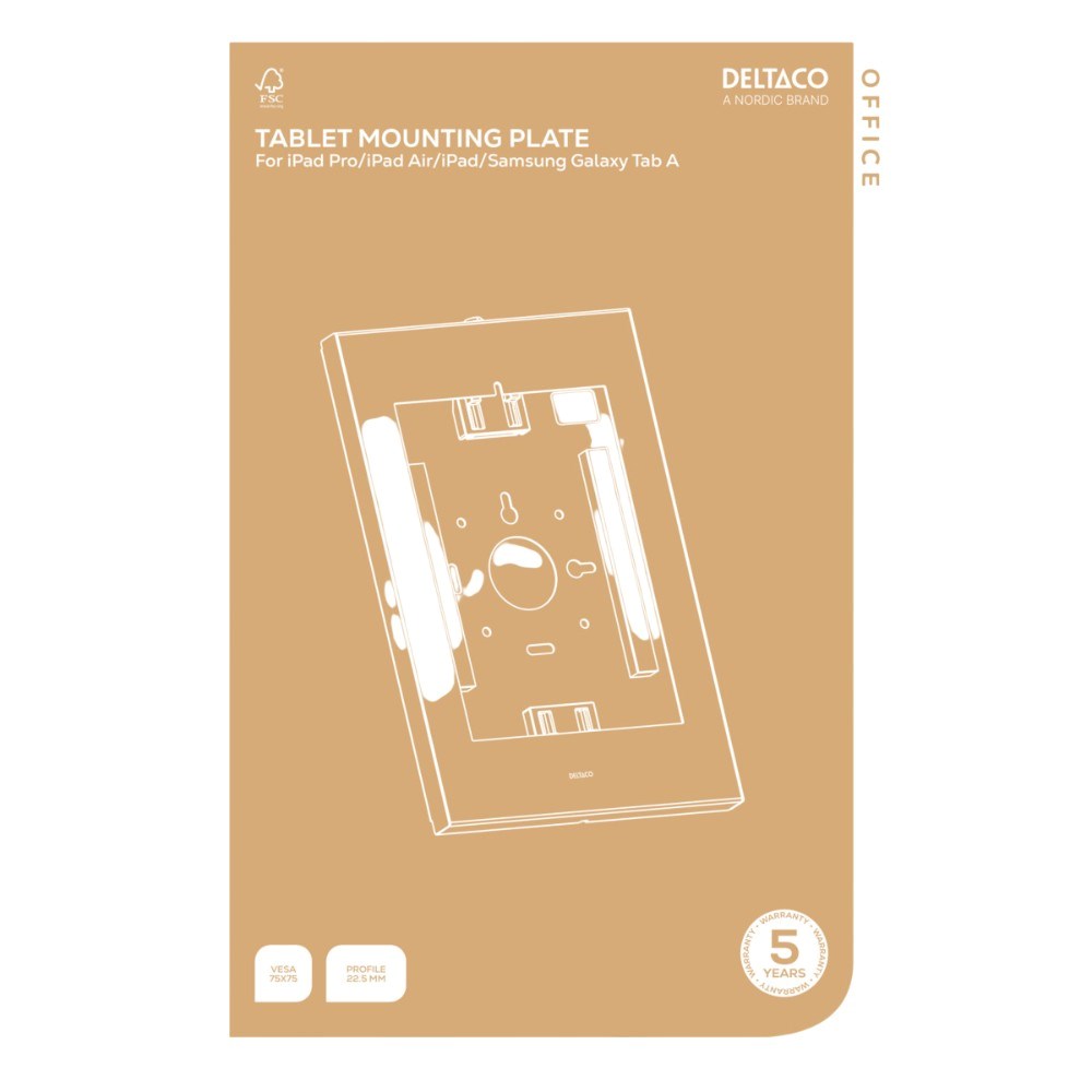 Deltaco ARM-502 Vægholder til Tablet - Mål: ca. 9.7” til 11” - Hvid