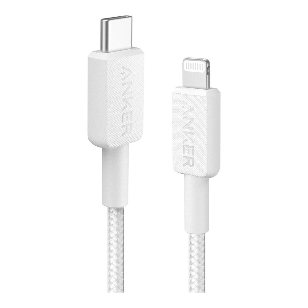 Anker 322 Nylon USB-C - Lightning Kabel 60W PD / 1.8 Meter - Hvid