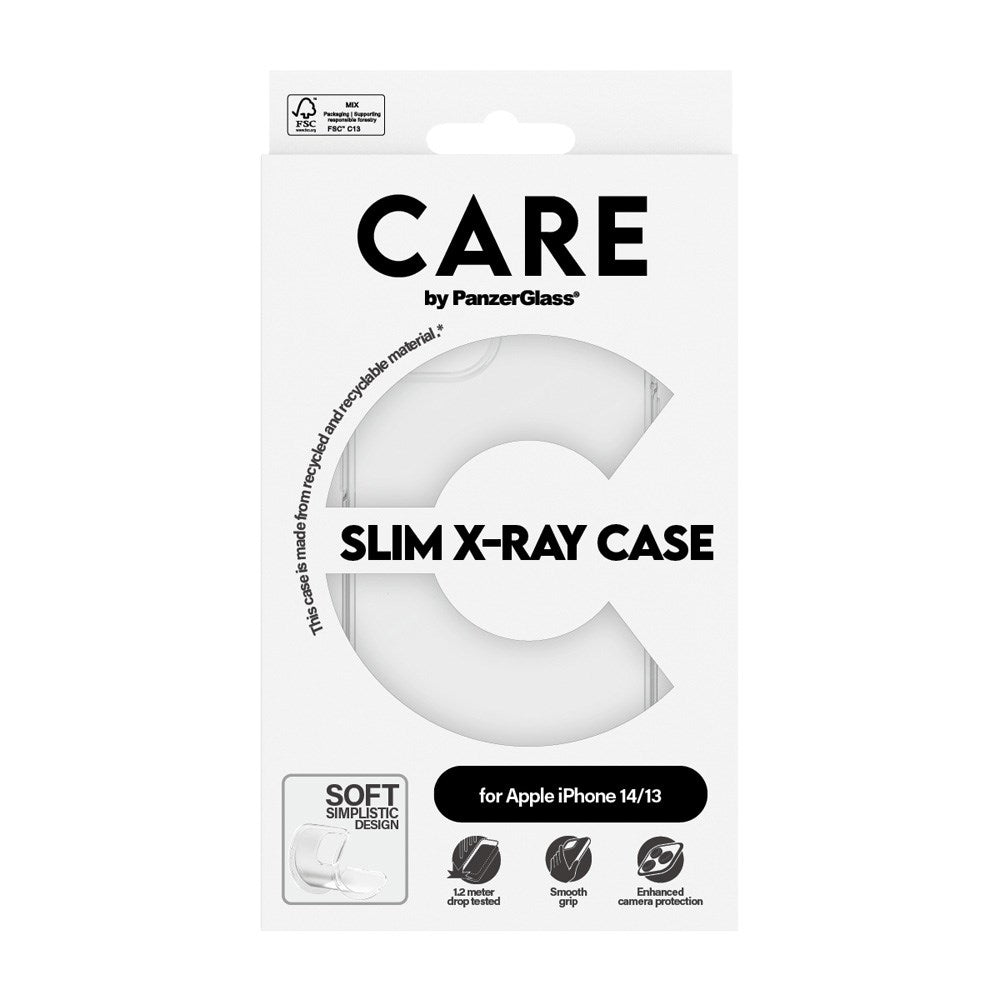 CARE by PanzerGlass iPhone 14 / 13 FASHION X-Ray Soft Basic Bagside Cover - Transparent