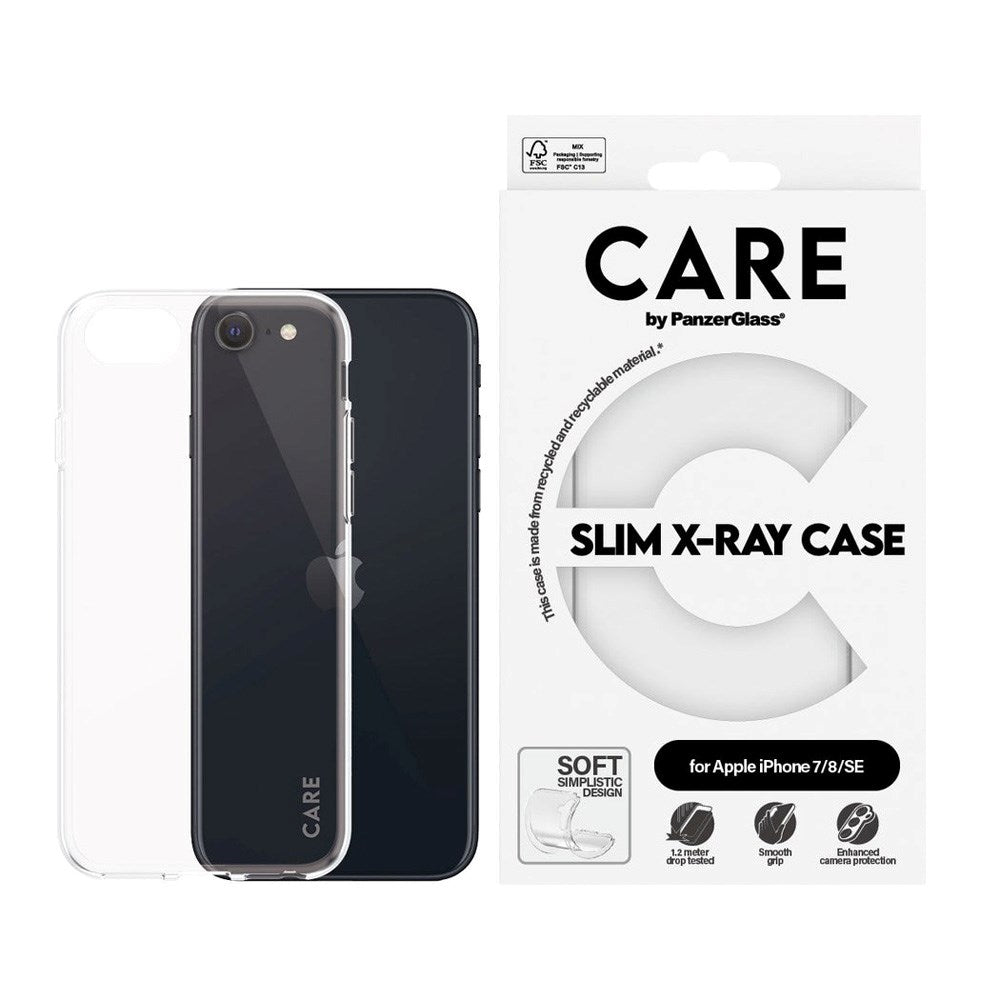 CARE by PanzerGlass iPhone SE (2020 / 2022) / 7 / 8 FASHION X-Ray Soft Basic Bagside Cover - Transparent